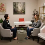 Autism counselling in Guelph session between therapist and client in a calm office