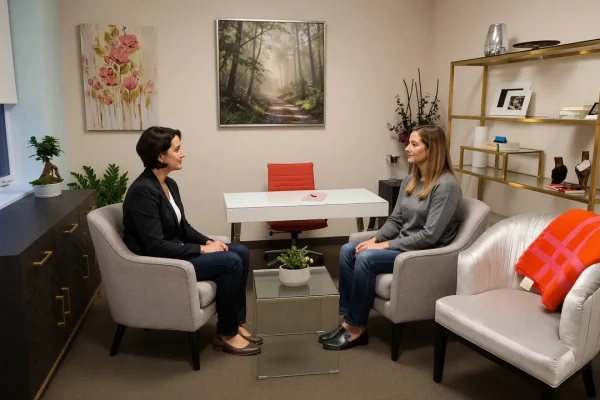 Autism counselling in Guelph session between therapist and client in a calm office